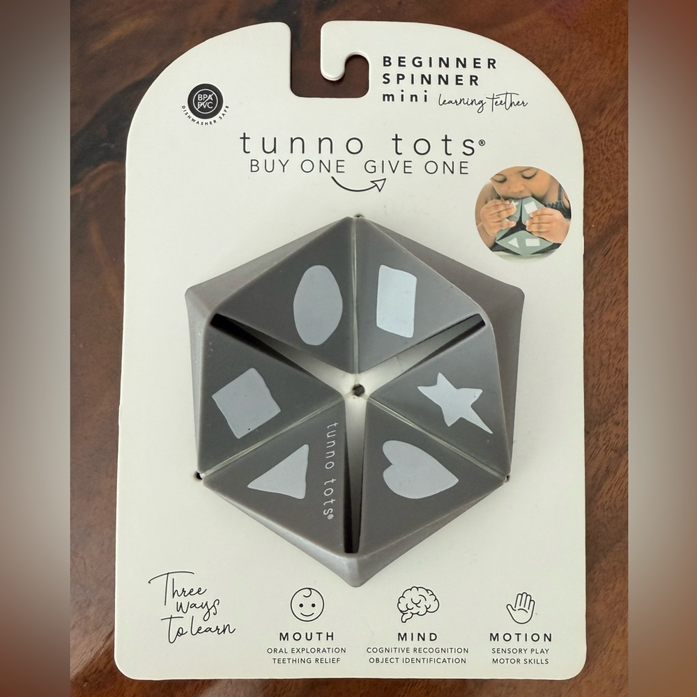 Tunno Tots Gray Silicone Teether Toy for Baby